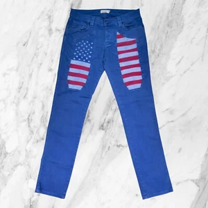 Jeckerson Jeans Uomo Bandiera Americana Toppe Taglia 31 W31 (Tra 44 e 46 ITA) - Foto 1 di 18
