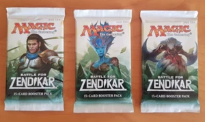 3 sealed booster packs BATTLE FOR ZENDIKAR - Magic: The Gathering - MTG - ENG - Foto 1 di 2