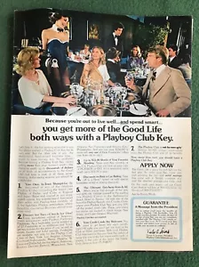 Anuncio de revista Playboy de colección década de 1970 PLAYBOY Key Club The Good Life - Imagen 1 de 1