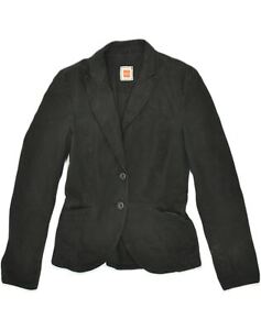 HUGO BOSS Womens 2 Button Blazer Jacket UK 8 Small  Black Cotton JK15