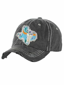 Gorra de béisbol para mujer Ceci® 'Texas' envejecida vintage bordada papá sombrero - Imagen 1 de 11