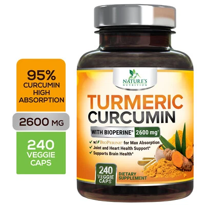 Curcumina de Cúrcuma con Bioperine 2600mg Cápsulas de Alta Absorción Triple Fuerza Foto 1 de 4