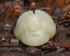 Certified Natural Hetian Jade Hand-Carved Exquisite Buddha Statue Pendant 8856