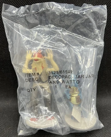 Vintage Decopac Star Wars Episode 1 Jar Jar Binks and Watto Cake Topper 2-pack Cover