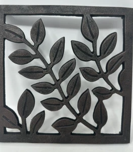 New Crate & Barrel Brown Black Rustic Leaves Branch Leaf Trivet Sticker 254-447 - Picture 1 of 7