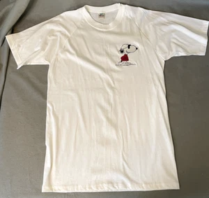 Vtg Peanuts Joe Cool Embroidered Applique Plain White T Shirt Size L-Extra Long - Picture 1 of 12