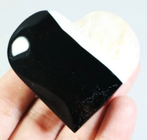 Natural Beautiful Orca Agate With Quartz Crystal Palm Stone Heart Reiki Healing - Picture 1 of 9