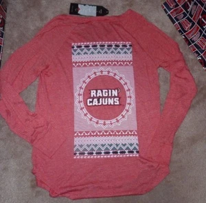 NEW NCAA Louisiana Lafayette Rajin Cajuns LS T Shirt Women Ladies XL X-Large NWT - Picture 1 of 2
