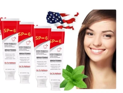 4Pcs Super Probiotic SP-6 Toothpaste, Probiotics Bright White Toothpaste, Sp 6 - Image 1 of 4
