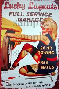 WEATHERED LUCKY LUGNUTS TOWING BUILDING STORE DIORAMA LAYOUT SIGN 3x2 DD77 - Picture 1 of 1