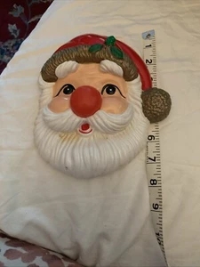 Vintage Kunststoff Wand Weihnachtsmann mit großer roter Nase - Bild 1 von 3