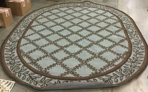 BLUE / BROWN 7'-6" X 9'-6" Back Stain Rug, Reduced Price 1172635340 HK230J-8OV - Picture 1 of 4