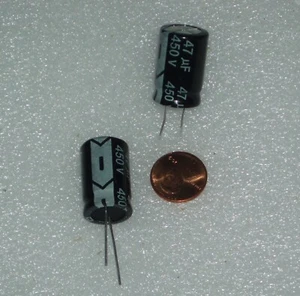 2 x Electrolytic Capacitors 47.0 uF x 450 V radial by Chongx VEHT - Foto 1 di 6