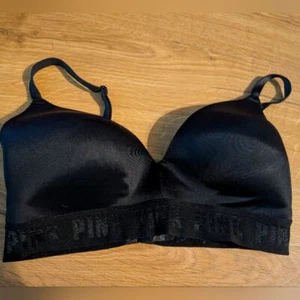 Victoria's Secret PINK Wireless Lightly Lined Black Bra everyday - Picture 1 of 3