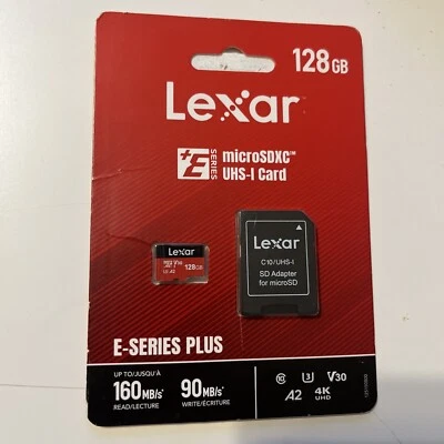 Lexar E-Series Plus 128GB Micro SD Card, microSDXC UHS-I With Adapter - Image 1 of 3