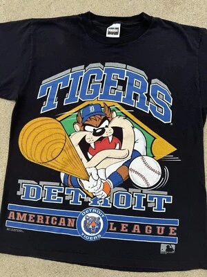 Vintage 1993 Detroit Tigers Taz Black Color Reprint Unisex Shirt AN43955 - Image 1 of 2