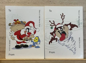 Vintage Looney Tunes Christmas Gift Tags Stickers Taz Tweety Sylvester 1996 USA - Picture 1 of 5