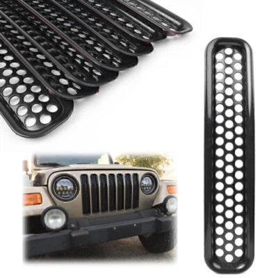 7pcs Front Grille Inserted Mesh Grill Covers Fit 1997-2006 2005 Jeep Wrangler TJ - Изображение 1 из 4