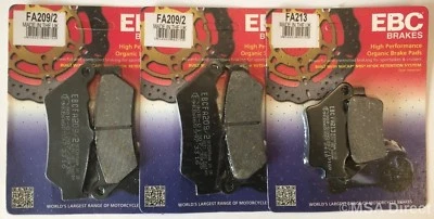 EBC Organic FRONT and REAR Disc Brake Pads Fits BMW F800GS (2008 to 2018) - Image 1 of 4