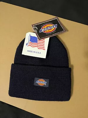 Vintage NEW USA Made Dickies Beanie One Size Navy Blue Winter Hat Cap 90s - Image 1 of 4