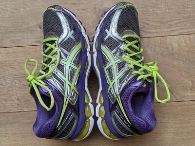 Women's ASICS GEL-Kayano 21 Charcoal/Sharp Green/Purple Running Shoes Size 10 - Image 1 of 4