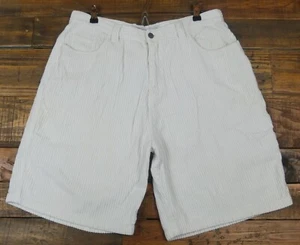 Pantaloncini skater vintage Y2K BILLABONG USA 73 velluto a coste larghi bianchi misura 34 - Foto 1 di 5