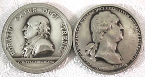 Comitia Americana Pewter Medals Horatio Gates George Washington - Picture 1 of 5