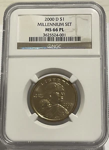 2000-D Burnished Sacagawea Dollar From The Millennium Set NGC MS 66 PL - Picture 1 of 2