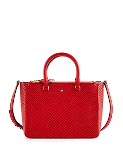 NEU MIT ETIKETT IN KUNSTSTOFF TORY BURCH ROBINSON PERFORIERT ROT KLEINE MULTITRAGETASCHE $ 550 - Bild 1 von 3