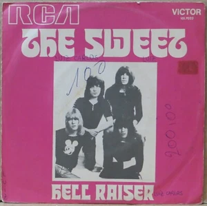 THE SWEET 1973 “HELL RAISER/BURNING” UNIQUE P/S EDITION 7” 45 BRAZIL - Picture 1 of 3