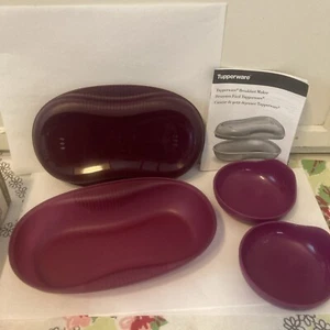 Tupperware Microwave Breakfast Maker Egg Cooker Steamer w 2 Egg Cup Inserts New - Picture 1 of 6