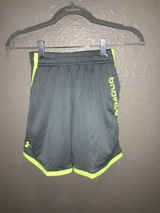 UNDER ARMOUR Boys Grey and Neon Green Athletic Shorts Size Small NWT - Picture 1 of 3