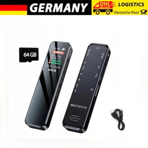 64 GB Digital Diktiergerät Tragbar Aufnahmegerät MP3 Audio Sound Voice Recorder - Bild 1 von 13