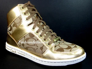 Nuevas Botas Coach Signature NORRA Oro Caqui Mujer Tenis Zapatos Deportivos Planos 8.5 - Imagen 1 de 1