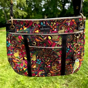 Sakroots Peace Women's Multicolored Floral Print Crossbody Bag With Owl Charm - Picture 1 of 15