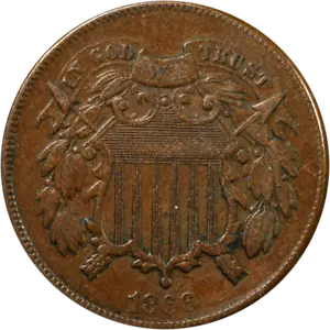 1866 Two (2) Cent Piece Great Deals From The Executive Coin Company - Picture 1 of 2