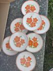 Vintage Lenox Temper-Ware Fire Flower Print 6” Dessert Plates Lot Of 8pcs
