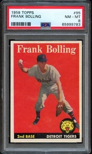 BB - 1958 - Topps - #95 - Frank Bolling - PSA 8 - NM-MT - Bild 1 von 2