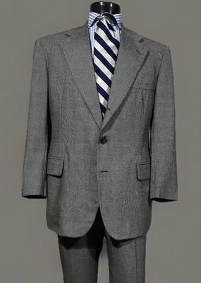 Paul Stuart Wool Gray Nail Head Flat Front Suit Men’s Size 44 R - Image 1 of 4