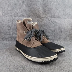 Sperry Shoes Womens 8 Boots Schooner Slouch Leather Duck Lace Up Winter Outdoor - Picture 1 of 11