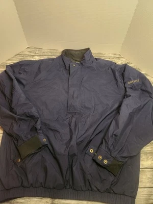 Footjoy Dryjoys Jacket Men Medium Waterproof Lined Quarter Zip Pullover Blue - Image 1 of 4