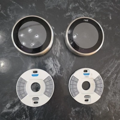 (Two) Nest Third Generation Thermostats - Stainless Steel - w/ Two Wall... - Image 1 of 4