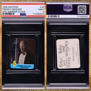 1988 Hostess Hot Summer Flicks Stickers #36 Freddy Krueger - PSA 9 MINT POP 4 - Picture 1 of 3