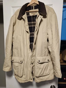 Rüschen behauener beiger Mantel Herren Größe L mit Flanellfutter - Bild 1 von 7