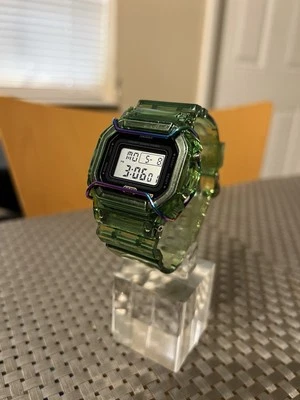 Gshock DW5600 Mod Custom Skmei Watch Clear Lime Green & Travel Case - Image 1 of 4