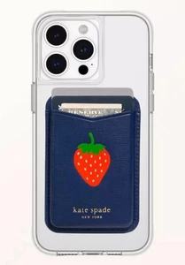 Portefeuille magnétique Kate Spade x Target - Bleu marine/rouge/vert (fraise) - Photo 1 sur 5