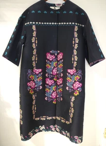 RAR! EUC Etro Milano Italien Damen Mantel Kleid 42 - 6/8 Seide & Wolle tragbar Kunst - Bild 1 von 17