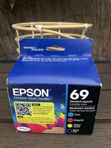 Epson 69 Schwarz Cyan Magenta Gelb Tintenpatrone 4 Stück Set Neu Versiegelt Ablaufdatum 06/2025 - Bild 1 von 8