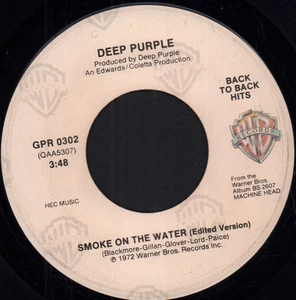 Deep Purple Smoke On the Water 7" vinyl USA Warner Bros 1973 Back to back hits - Picture 1 of 2