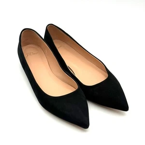 J.Crew Black Suede Heeled Flats 8.5 - Picture 1 of 14